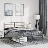 Bed Frame Black Steel King Bed Frame Rectangular Traditional