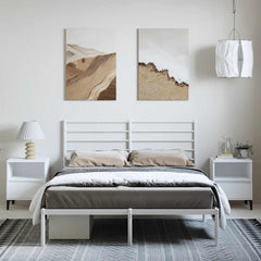 Bed Frame White Steel Full Bed Frame Rectangular Full Bed