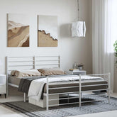 Bed Frame White Powder-coated Steel King Size Bed Frame