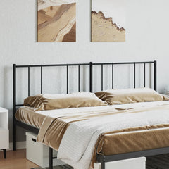 Headboard Black Powder-Coated Steel 76 in wide Durable