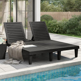 Sun Lounger Black Polypropylene Double Multi-Position Backrest