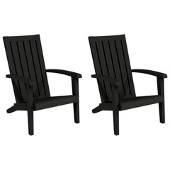 Garden Adirondack Chair Set of 2 Black Polypropylene Standard