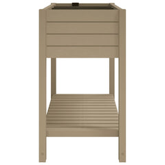 Light brown polypropylene raised garden bed with self-watering system and ergonomic height.