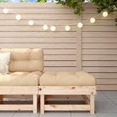 Garden Footstool Beige, Natural Wood