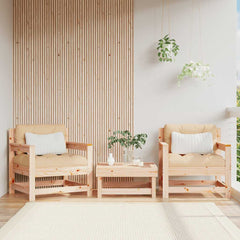Garden Chair Beige Solid pine wood Medium Modular Armchair