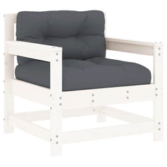 Garden Chair White Solid pine wood Medium Modular Garden Chair