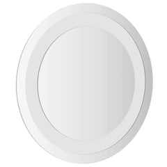 11.8-inch round LED bathroom mirror with edge-lit ring and IP65 waterproof rating.