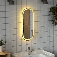 Led Bathroom Mirror Cool White Glass Medium Led Bathroom Mirror