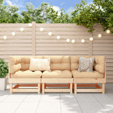 Garden Lounge Set Brown Solid pine wood (untreated) Medium