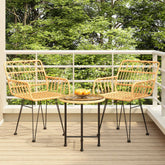 Garden Dining Set Black Poly Rattan, Steel, Tempered Glass Compact