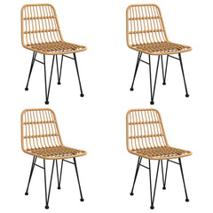 Garden Dining Set Black Poly Rattan Medium Durable