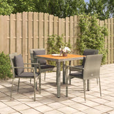 Garden Dining Set Grey PE rattan Standard Modular