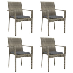 Garden Dining Set Gray PE rattan Modular Garden Dining Set