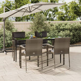 Garden Dining Set Black and Grey