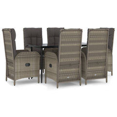 Garden Dining Set Black and Grey