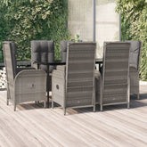 Garden Dining Set Black and Grey