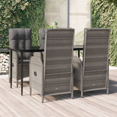 Garden Dining Set Black and Gray