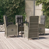 Garden Dining Set Black and Grey