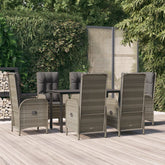 Garden Dining Set Black and Grey