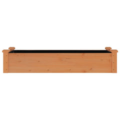 Garden Raised Bed Brown Solid fir wood, non-woven fabric Large