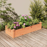 Garden Raised Bed Brown Solid fir wood, non-woven fabric Large