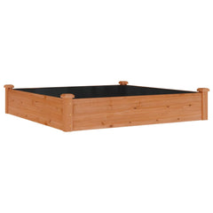 Garden Raised Bed Brown Solid fir wood, Non-woven fabric
