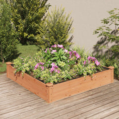 Garden Raised Bed Brown Solid fir wood, Non-woven fabric