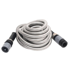 Garden Hose Silver Stainless Steel 49.2 ft Lightweight