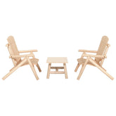 Garden Lounge Set Natural wood Solid spruce wood Durable