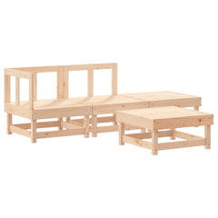 Garden Lounge Set Beige Solid pine wood Medium Modular