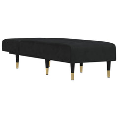 Chaise Lounge Black Velvet (100% polyester), plywood, metal