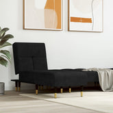 Chaise Lounge Black Velvet (100% polyester), plywood, metal