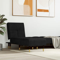 Chaise Lounge Black Velvet (100% polyester), plywood, metal