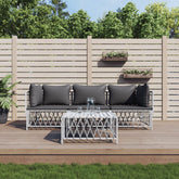 Garden Lounge Set White, Dark Grey