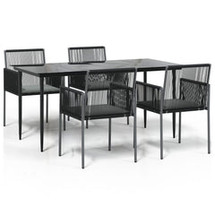 Garden Dining Set Black, Light Grey