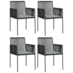Garden Dining Set Black, Light Grey