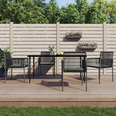 Garden Dining Set Black, Light Grey
