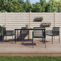 Garden Dining Set Black, Light Grey