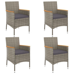 Patio Dining Set Set of 4 Gray PE rattan Medium Seats Many