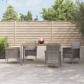 Patio Dining Set Set of 4 Gray PE rattan Medium Seats Many