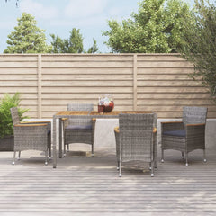 Patio Dining Set Set of 4 Gray PE rattan Medium Seats Many