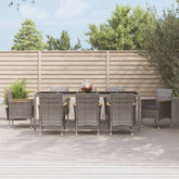 Patio Dining Set Set of 8 Grey