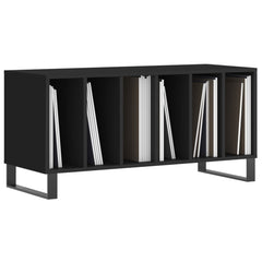 Record Cabinet Black Engineered wood, iron 39.4x15.0x18.9 in
