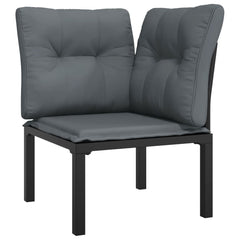 Garden Lounge Set Black and Grey Poly Rattan Large Modular