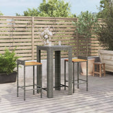 Garden Bar Set Grey PE rattan Durable Garden Bar Set
