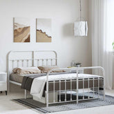 Bed Frame White Powder-coated steel 53.1x74.8 in