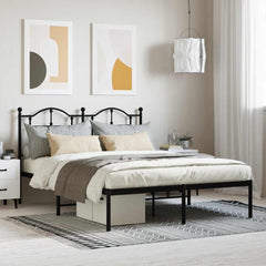 Bed Frame Black Powder-coated steel 55.1 x 78.7 in Bed Frame