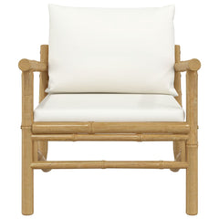 Garden Chair Cream Cushions Bamboo, Polyester, Foam, PP Cotton