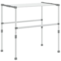 Adjustable aluminum laundry drying rack with 36.1 feet of hanging length and sturdy silver finish.