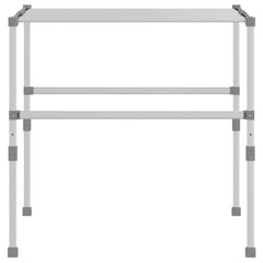Adjustable aluminum laundry drying rack with 36.1 feet of hanging space and sturdy silver finish.